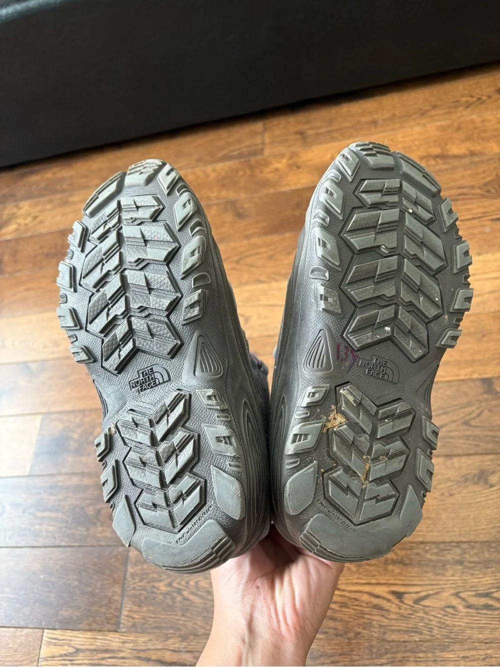 The North Face Kids Gray and Light Purple Waterproof Snow Boots Size 4